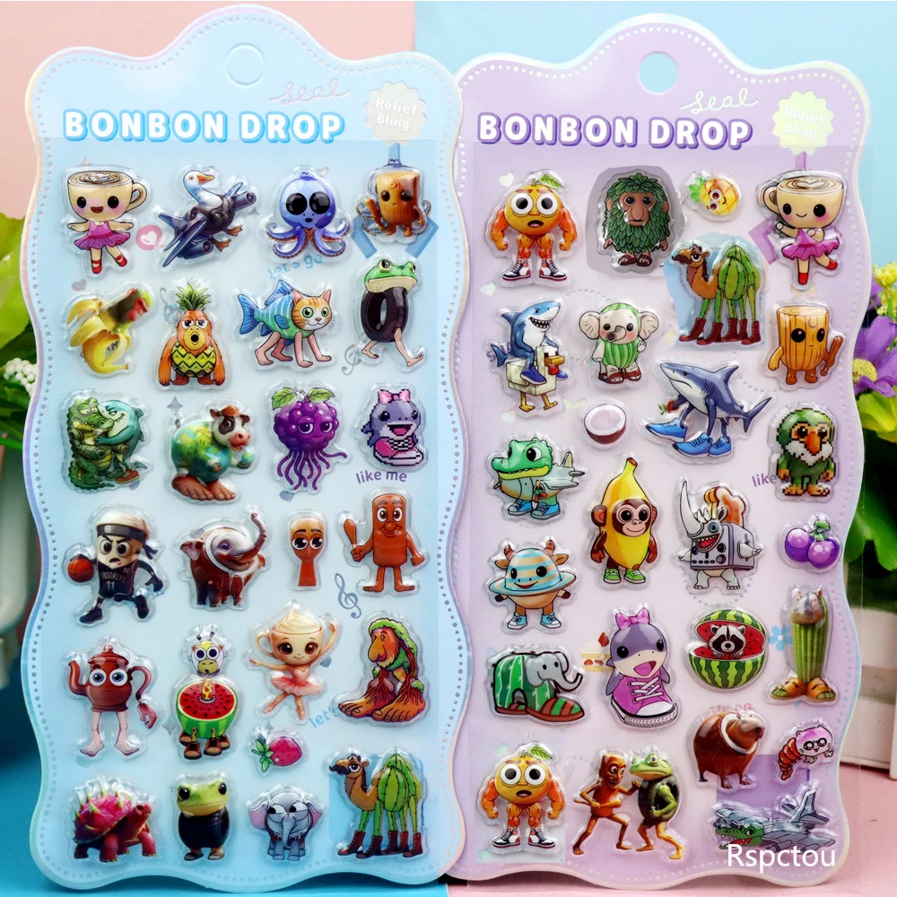 الإيطالية Brainrot ثلاثية الأبعاد ملصقات الإغاثة تونغ تونغ صحور مضحك الحيوان فقاعة الشارات اللعب مقاوم للماء لطيف لتقوم بها بنفسك مذكرات الهاتف