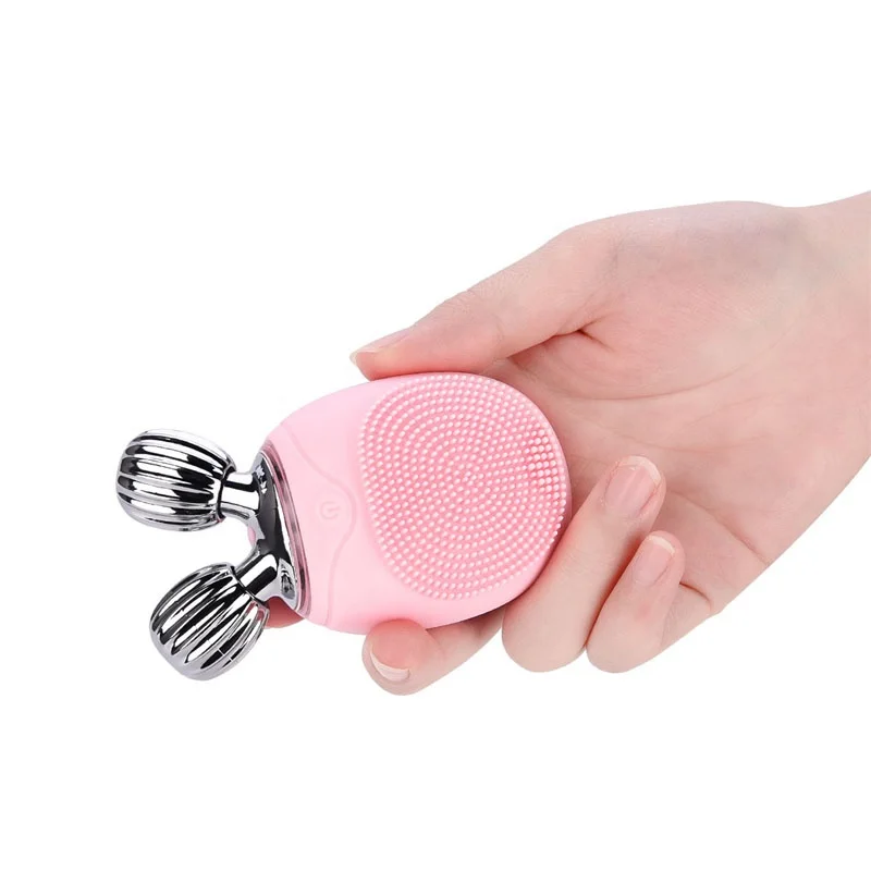 Electric Silicone Facial Cleansing Brush & Massage Roller Skin Care Beauty Device