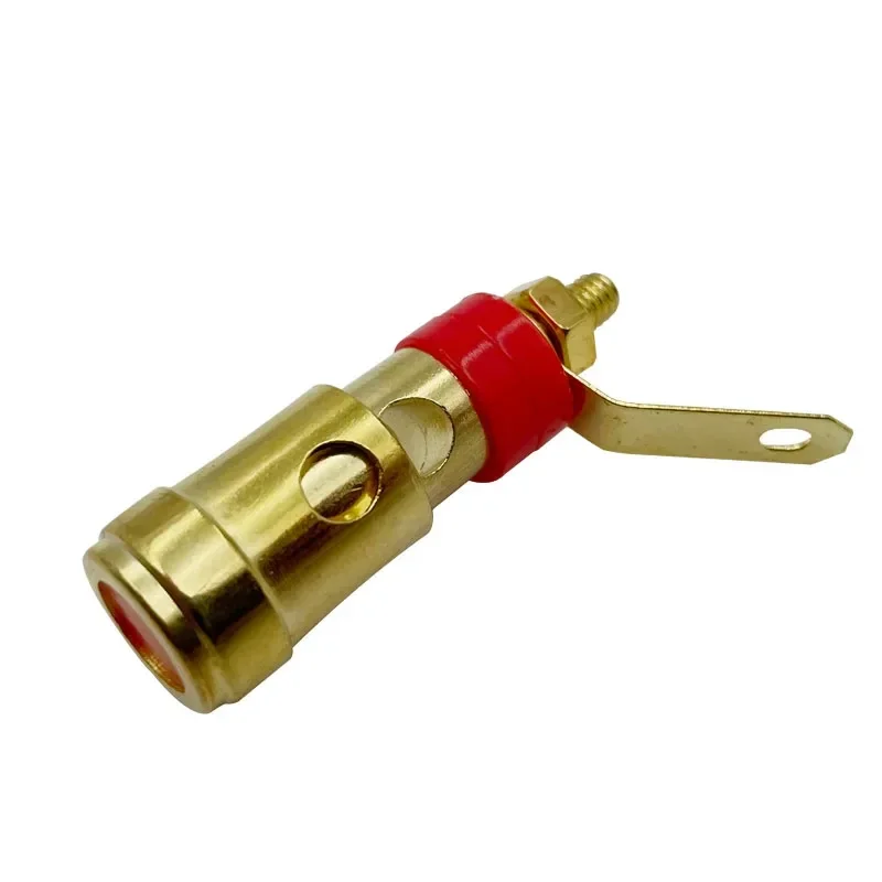 20PCS Gold Plated Push Type Spring Terminal Speaker Amplifier Self Locking Socket Connector Red Black for Audio DIY Wiring Use