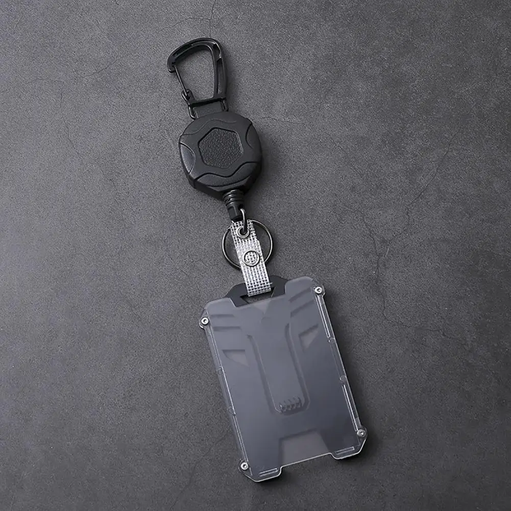 Badge Reel Easy-pull Card Holder Heavy Duty Stainless Steel Id Badge Holder with Retractable Reel Vertical Lanyard Durable