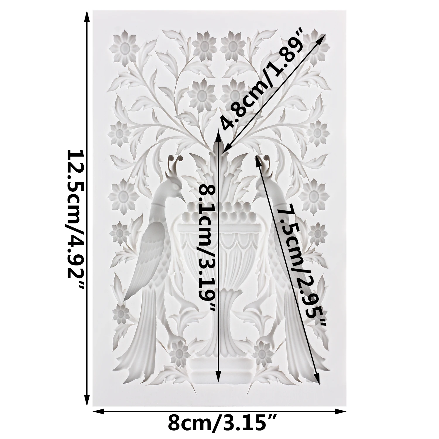 Peacock Silicone Molds Vase Flower Fondant Cake Decorating Tools Cupcake Topper Candy Sugar Craft Gum Paste Polymer Clay