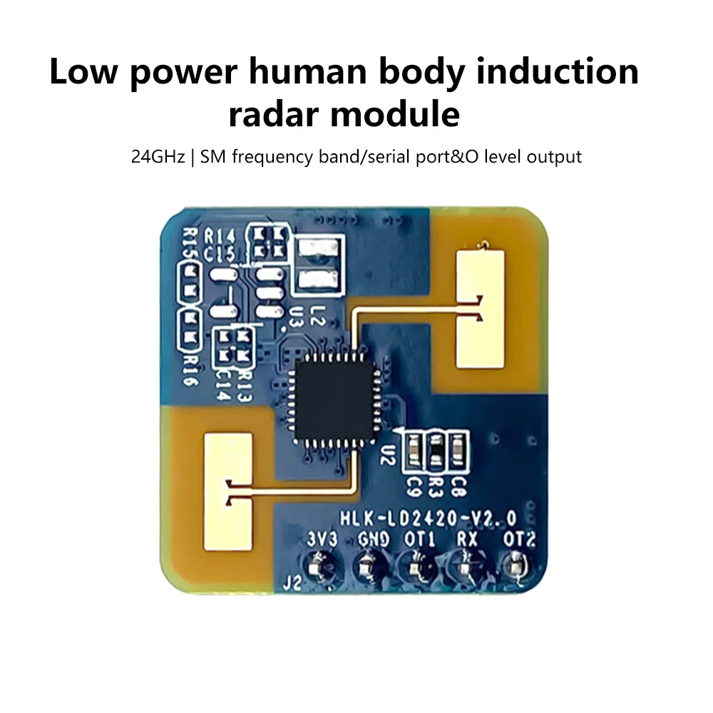 Distância Detecção Radar Sensor Module, Detecção de Presença Humana, LD24120 mm Wave 24G Radar Ranging 0.75m-6m HLK-2410S FMCW