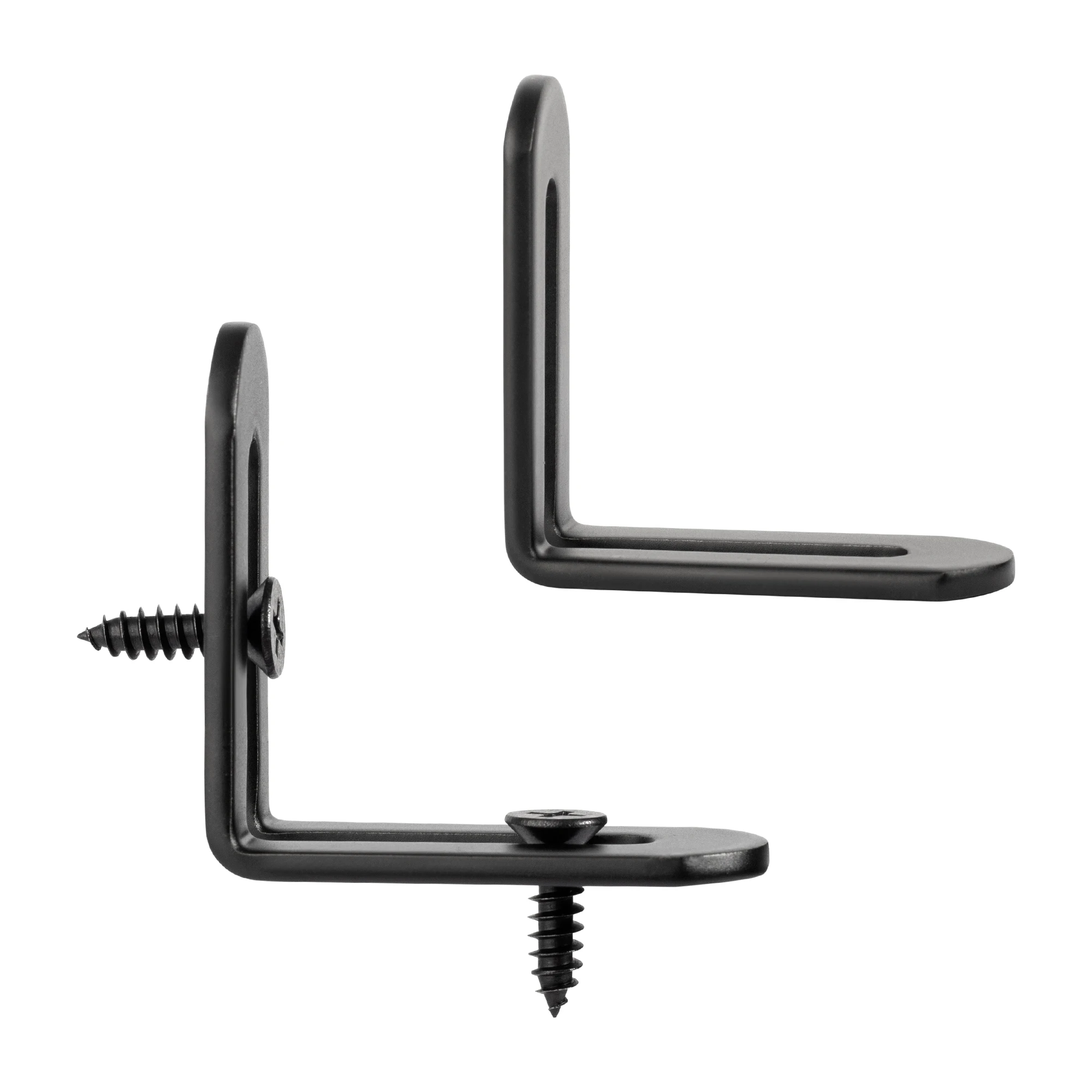 2pcs Corner Brackets Stainless Steel Furniture Angle Shelf Connector Cabinet Support Fixing Frame Black Corner Brace with Screws