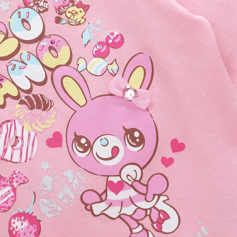 Roupas de menina pianista bonito doce coelho doce estampa manga comprida camisa especial mezzopiano