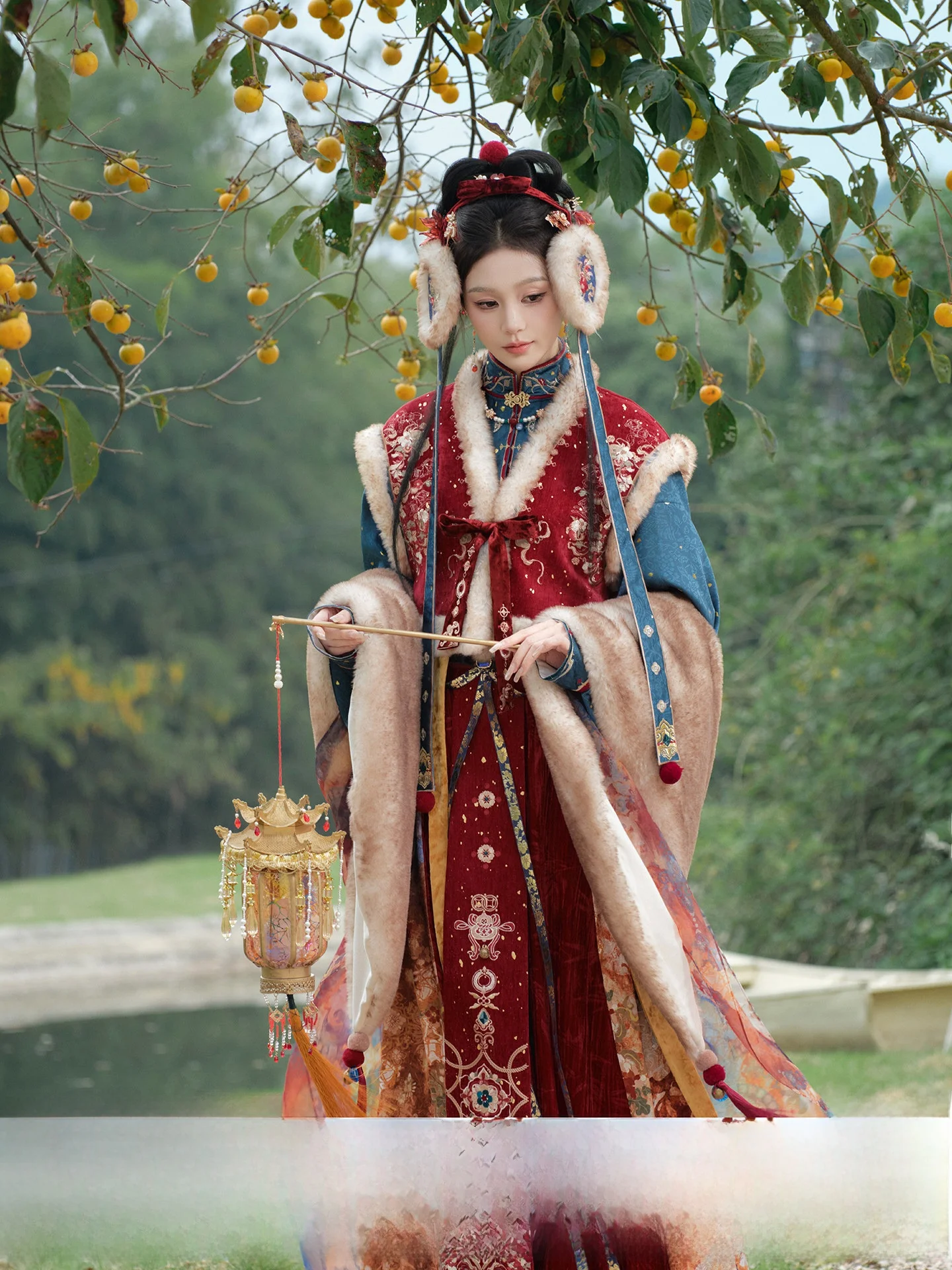 

Warm Furry awl Women's Winter Faion Tang Suit Ear Protection Embroidered Tussle Velvet New Arrival 2025