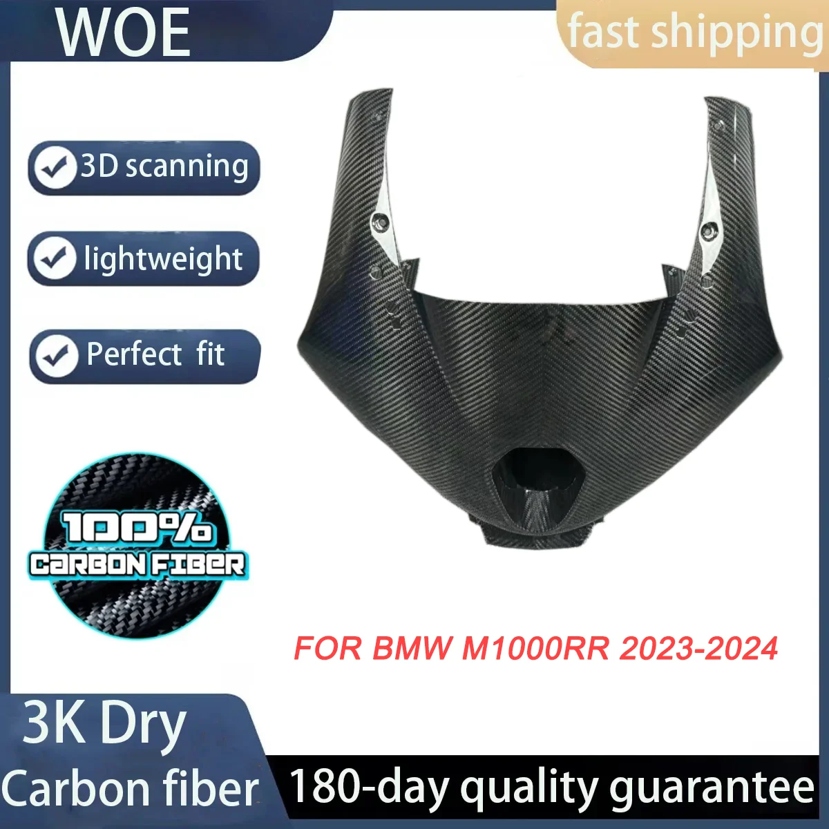 

3K 100% Dry Carbon Fiber Motorcycle Accessories Front Fairings Cowls Fairings Kit for BMW M1000RR 2023 2024 Panel Cowl
