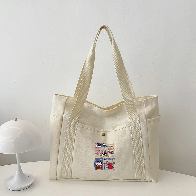 

MINISO Crayon Shin-chan Shin-chan Letter Canvas Shoulder Bag Cute Large Capacity Daily Commuter Crossbody Bag Couple