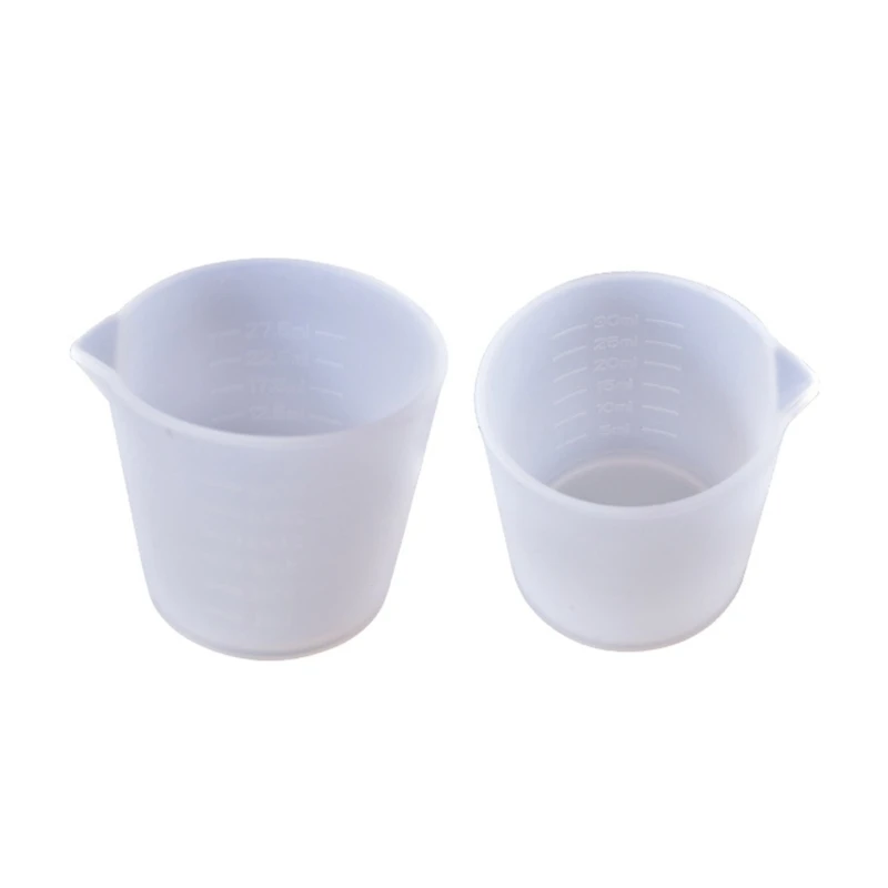 2Pcs Silicone Measuring Cup Mixing Cups for Resin DIY Craft Jewelry Making Dropship