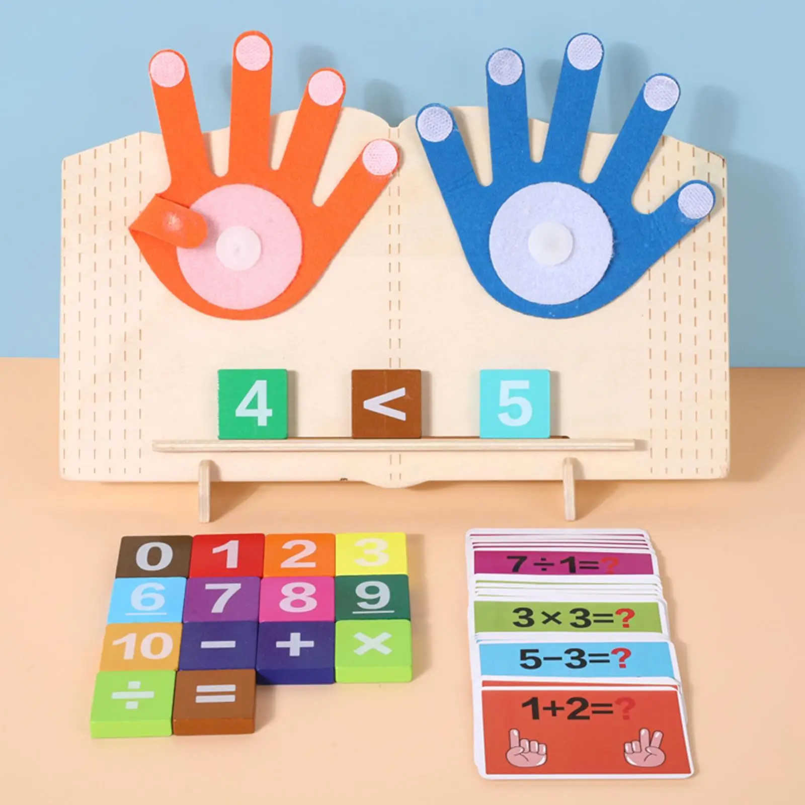 Math Game Felt Board, Finger Numbers Counting Toy, Number Counting Blocks Educational Toys for Kids 3 4 5 Year Old Boys Girls