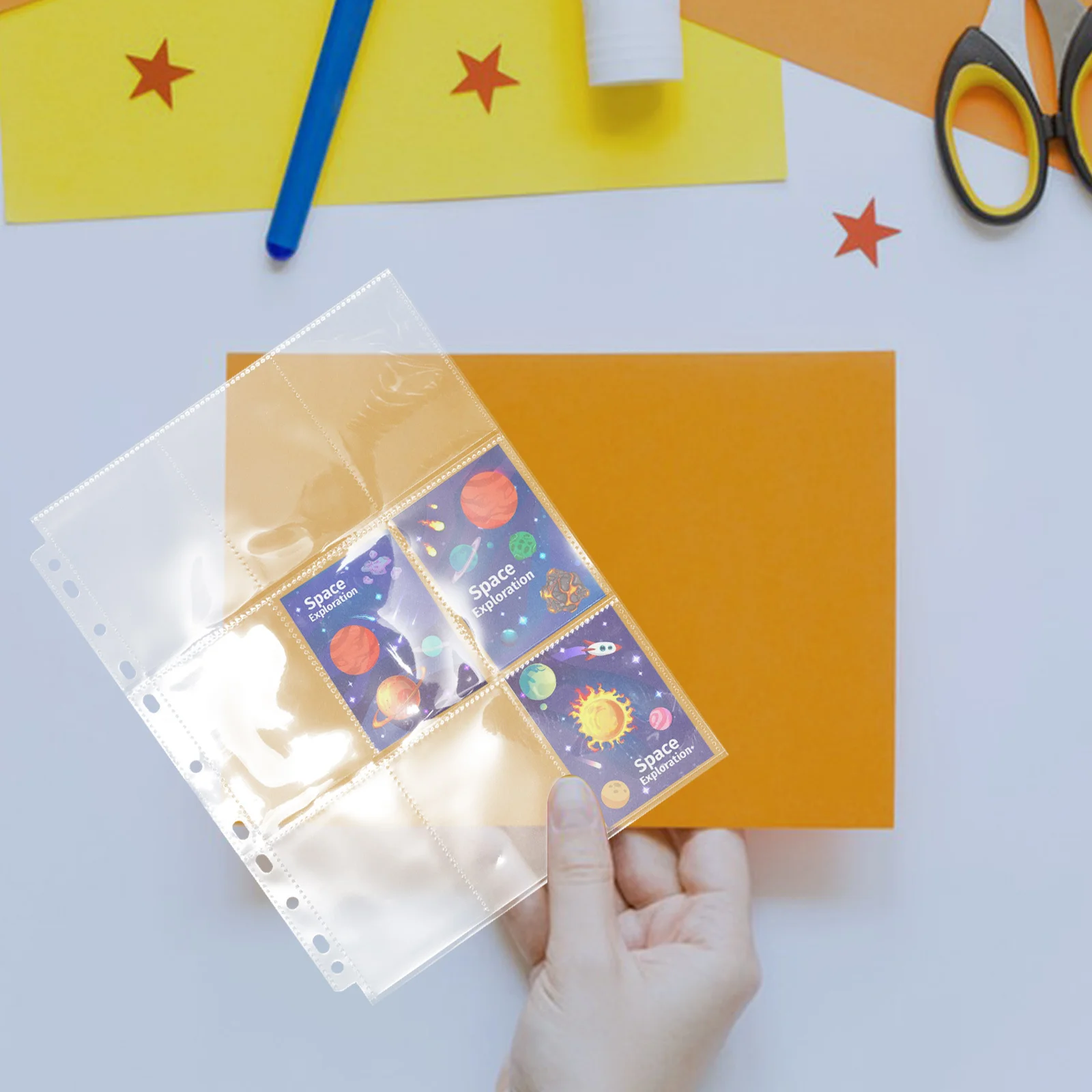 

10 Sheets Card Album Refill Pages Transparent PVC Sleeves for Football Cards Long-Lasting Display and Protection Binder