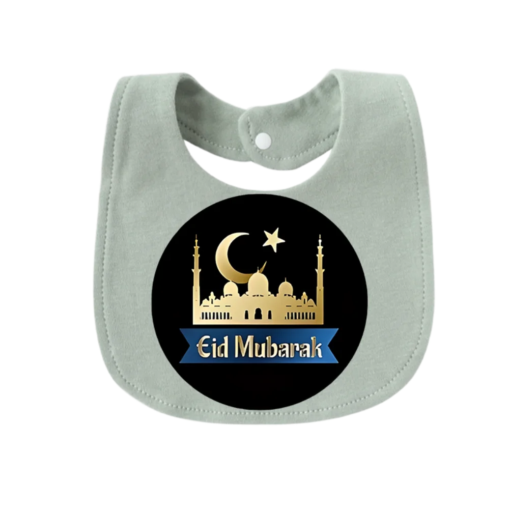 Mosque Print Baby Eating Bib Double Layer Adjustable Snap Breathable Wholesale Drop Gender Neutral