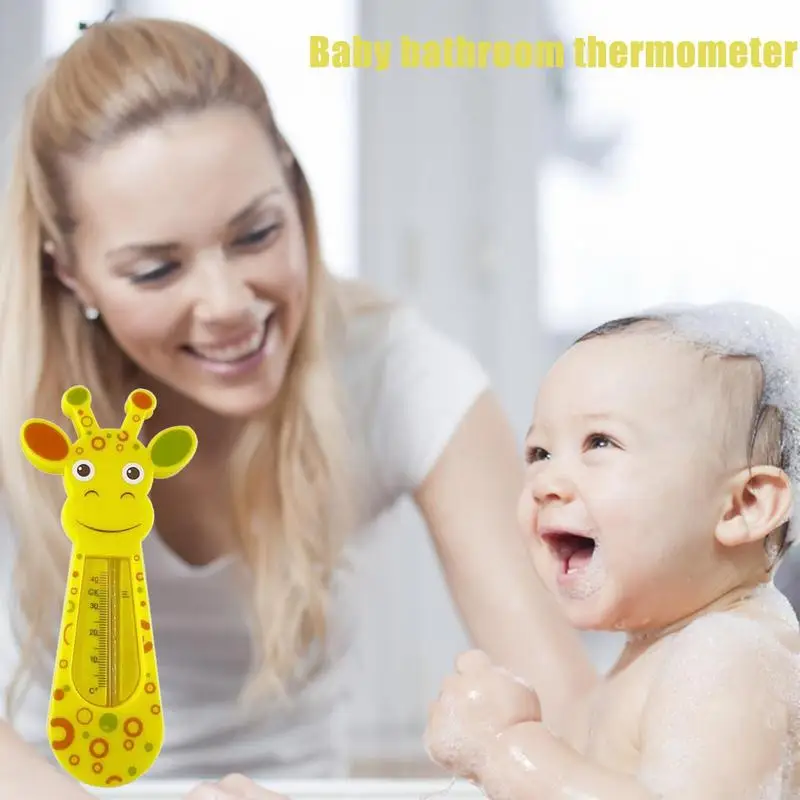 Baby Bath Thermometer Cute Giraffe Water Temperature Meter Baby Bath Toys Safe Fast Water Thermometers Babys Shower Care