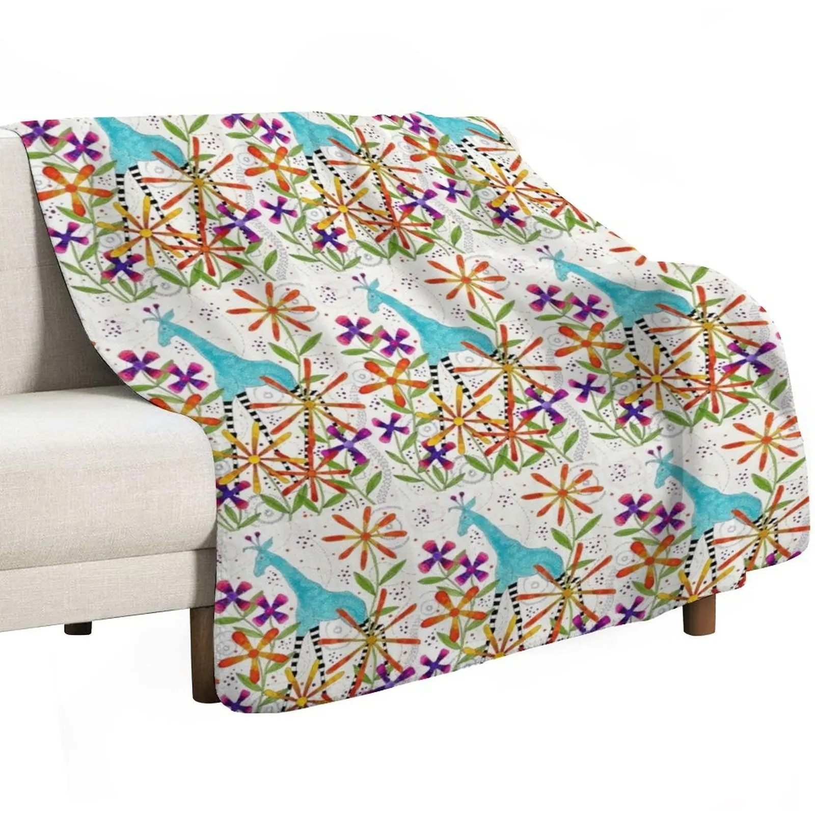 Blue Giraffe Throw Blanket For Sofa Thin Softest Retros valentine gift ideas Luxury Throw Travel Blankets