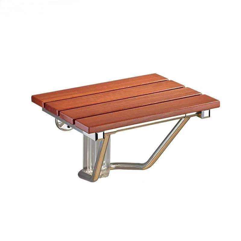 Wooden Retractable Shower Bathroom Chair Folding Senior Stool Bench With Fixed Bathroom Seat