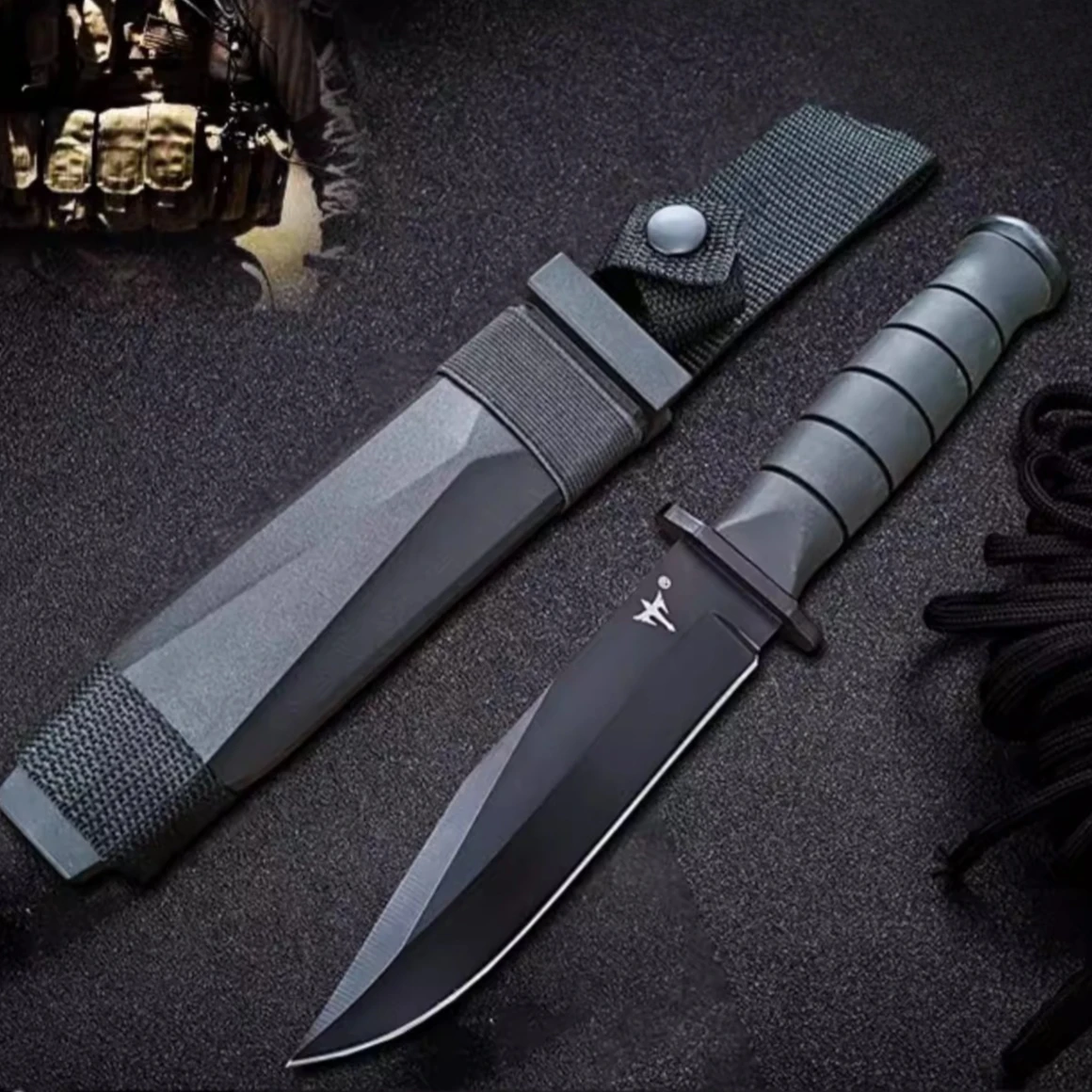 

Тактический нож для выживания на природе с лезвием 7Cr13MoV, рукоятью из АБС-пластика, для охоты и кемпинга, обороны, высокая твердость, прямой клинок, портативный инструмент