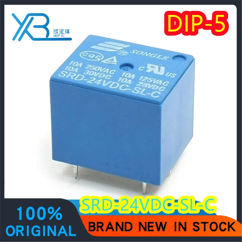 (5/30 pieces) SRD-24VDC-SL-C Power Relay 24V 5-pin 10A T73 High Performance DC 24V Relay Original Brand New Spot Fast Delivery