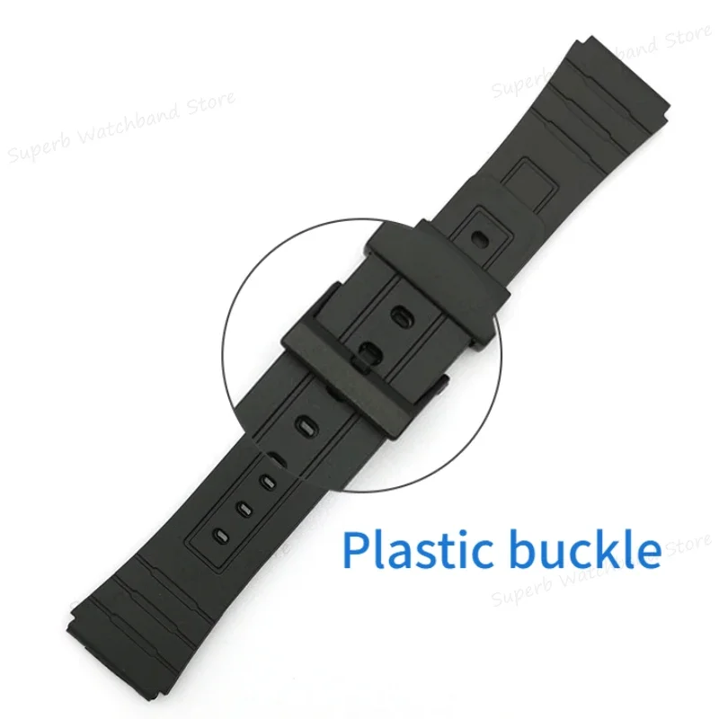 12 14 16 18 20 22mm TPU Watch Band Waterproof Sport Bracelet for Casio W800H SGW400H F91W F84 F105/108 Resin Wristband