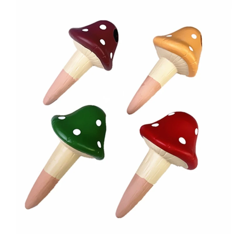 

4Pcs Plant Self-Watering Stakes Mushroom Terracotta Automatic Watering Spikes Automatic Garden Plant Water