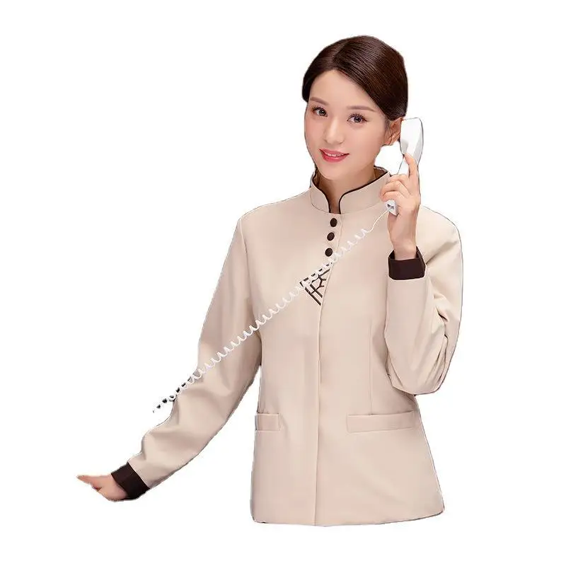 Manga comprida Serviço Uniforme de limpeza, Tia Roupas Cleaner, Tia Roupas, Outono e Inverno Wear PA Guest Room, Estate Roupas de Trabalho