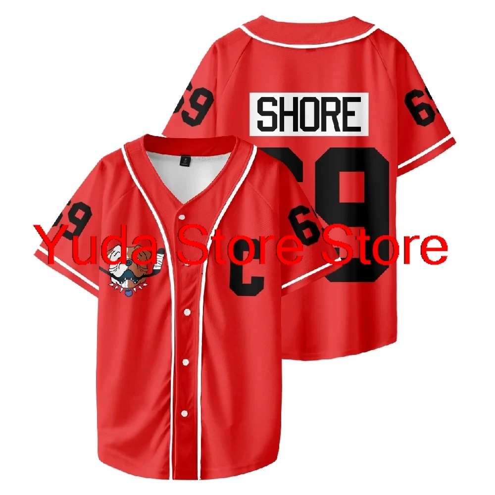 

Shoresy #69 Baseball Short Sleeve Baseball Jersey Number Outfit Men and Woman Short Sleeve Women Funny T Shirt