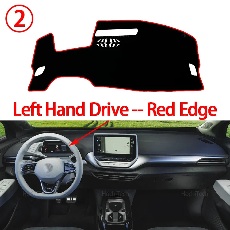 المضادة للانزلاق غطاء لوحة القيادة وسادة واقية اكسسوارات السيارات ظلة السجاد ل Volkswagen VW ID.4 CROZZ 2021-2024 #3