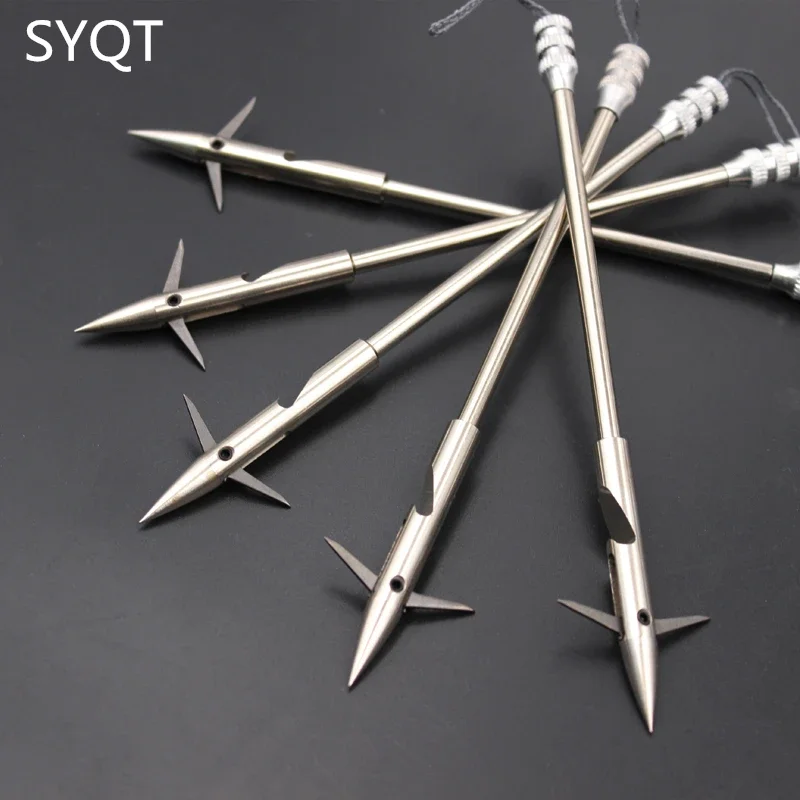 2pcs/set Stainless Steel Slingshot Fishing Archery Dart Silver Removable Outdoor Hunting Accessories Steel Tip Darts