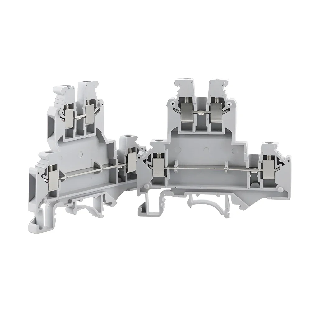 10Pcs UKKB-3 Din Rail Terminal Blocks Connector Double Layer Terminal Screw Wiring UKKB3 Wire Connector Screw Terminal Block