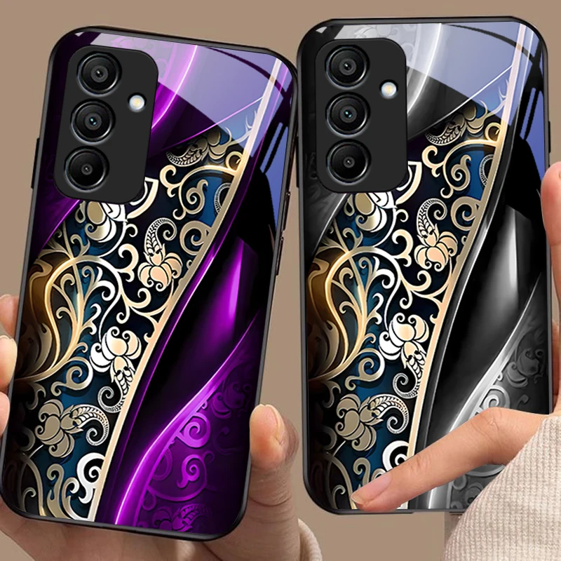 

Jinmai Red Purple For Samsung Galaxy A15 5G 54 4G 51 50 24 35 90 71 12 51 53 52S 80 22 34 Black Tempered Glass Phone Case