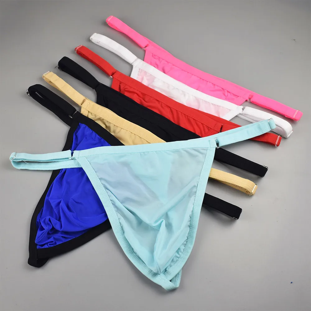Sexy Sheer Men's Thongs - Quick-Dry Underwear with Adjustable Waist (66-110CM) for Comfort & Intimate Wear image 4
