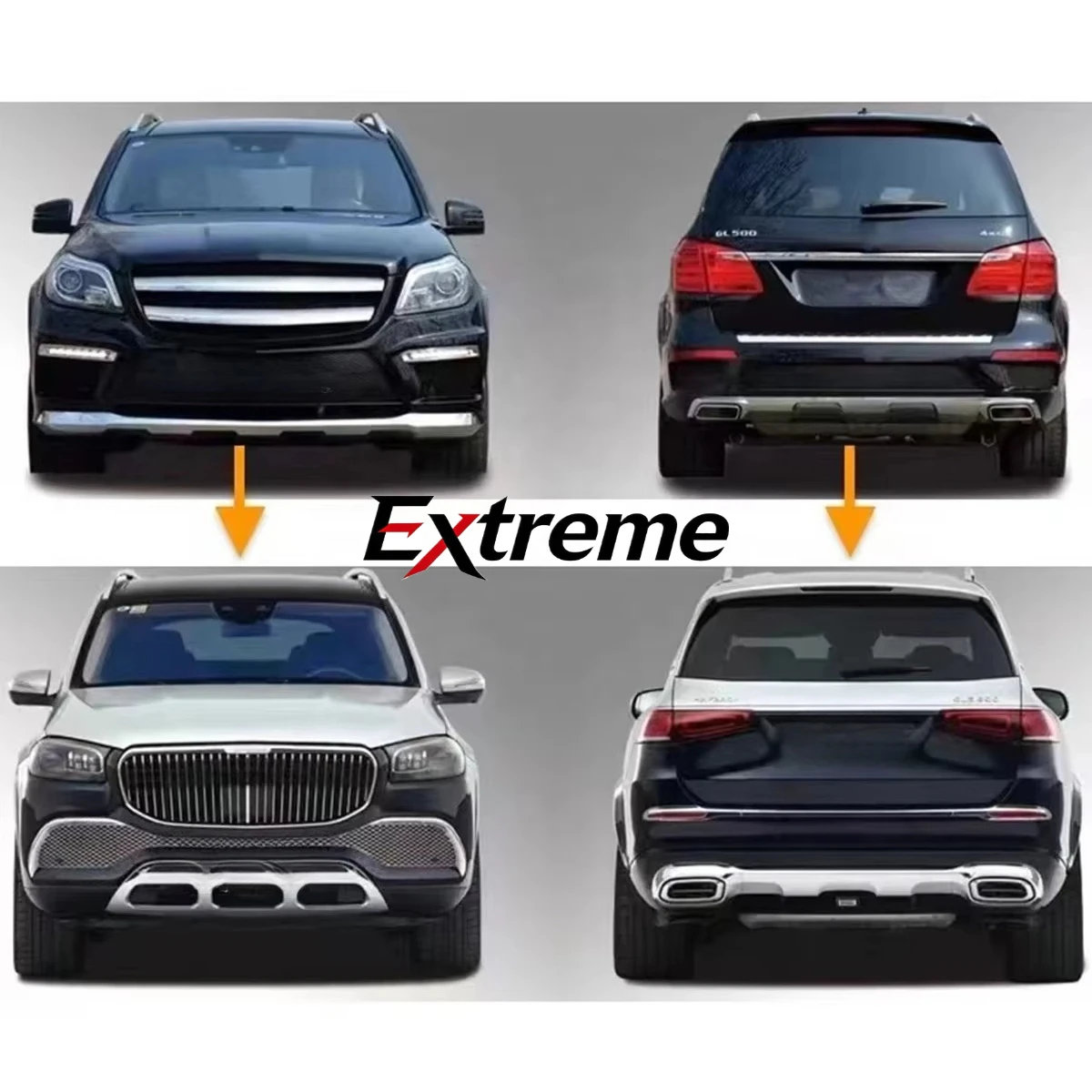 Automobile Car Bumpers for Mercedes benz GL GLS X166 2012 2013 2014 2015 2016 2017 2018 2019 Upgrade 2022 Maybach Model