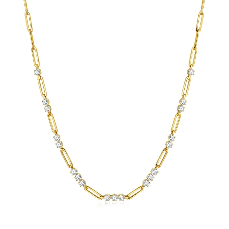 

Ожерелье KEEP YES с круглым муассанитом 3,0 мм для женщин, из стерлингового серебра S925, свадебное, ювелирное изделие, покрытое 18-каратным белым золотом