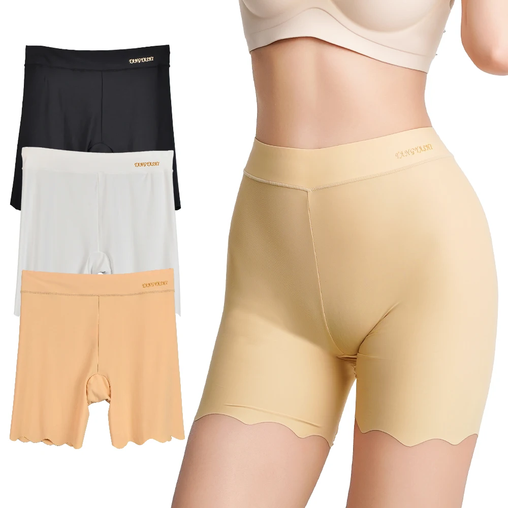 

Women Underwear Slimming Shorts Safety Dress Panties High Waist Seamless Ice Silk Boxers Breathable Plus Size Short Pants M-4XL