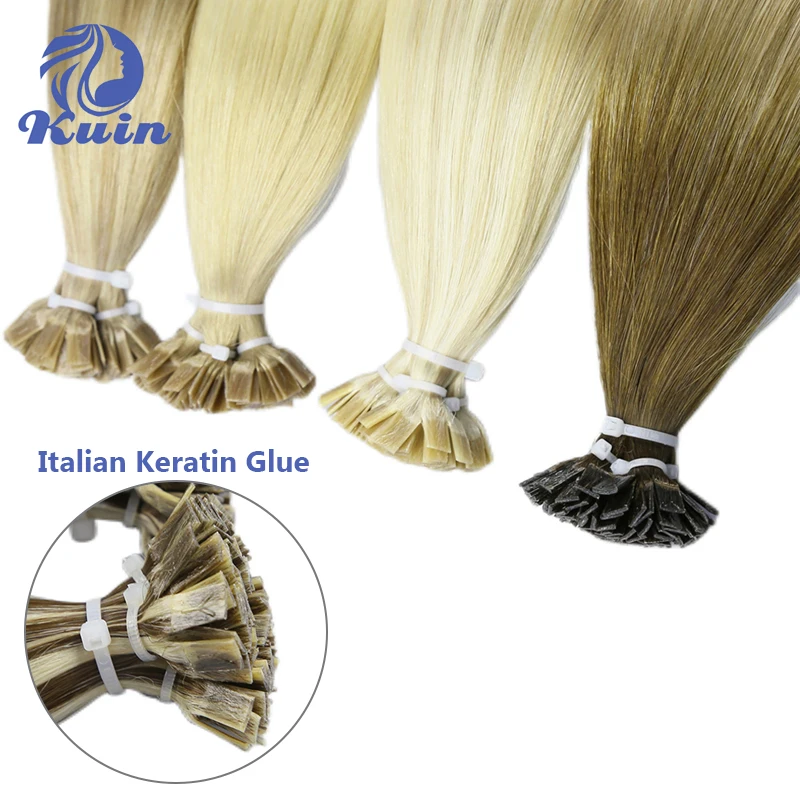 Flat Tip Hair Extensions Real Human Hair Natural Fushion Hair For Women Tip Keratin Human Hair Extensions Ombre Blonde Color