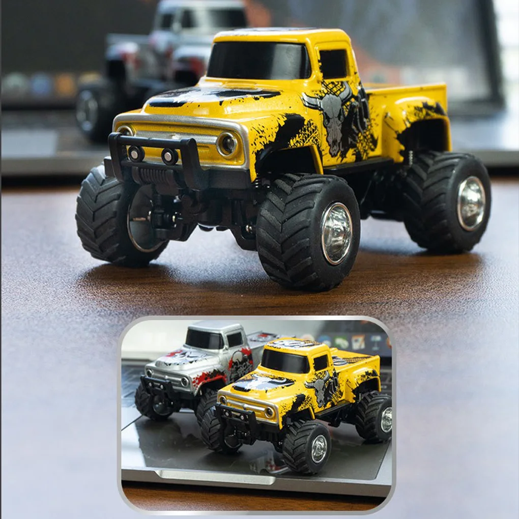 RC Off-Road Truck 1/64 Rc Car Mini 2.4Ghz Remote Control Cars with Cool Spray Painting Pattern Rc Off-road Vehicle Boy’s Toys