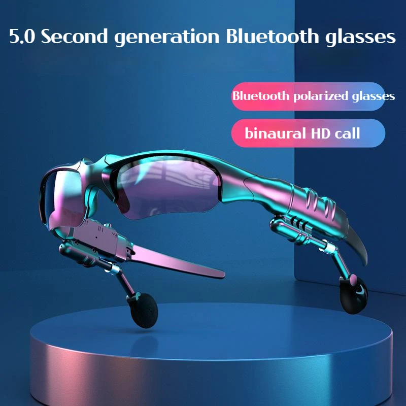 Bluetooth Glasses with Mic Mobile Polarized Light Sunglasses Earphone Wireless Headset for Outdoor Sport Driving with Riding