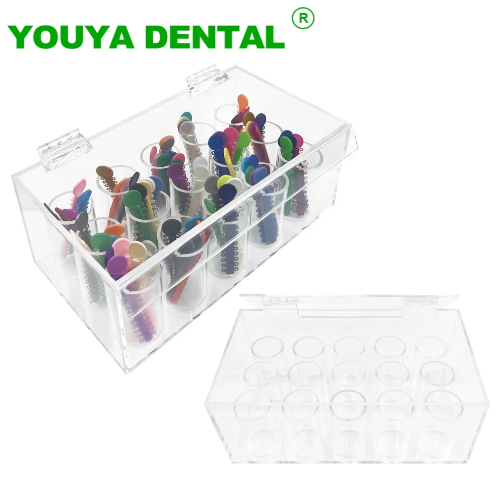 

Dental Acrylic Box Orthodontic Ligature Ties Storage Case Elastic Rubber Bands Organizer Dispenser Holder Dentistry Materials