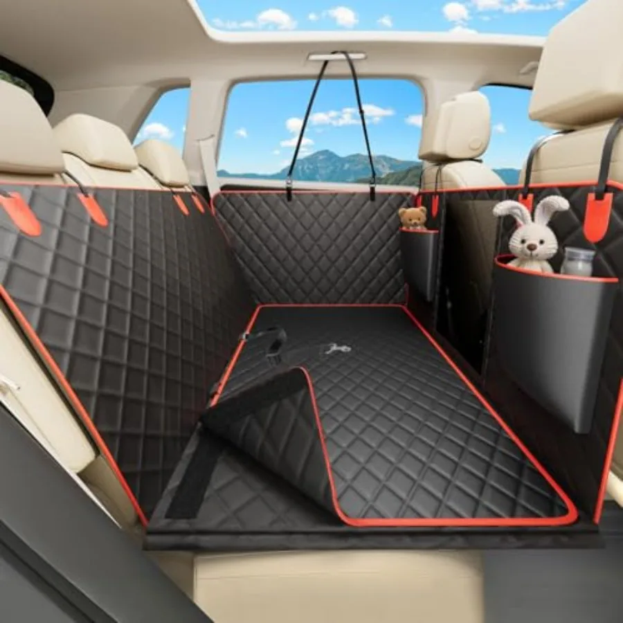 

Водонепроницаемый чехол для автомобильного сиденья для собак на заднее сиденье, усиленный удлинитель заднего сиденья для собак с жестким дном, 7-слойная защита, нескользящий.