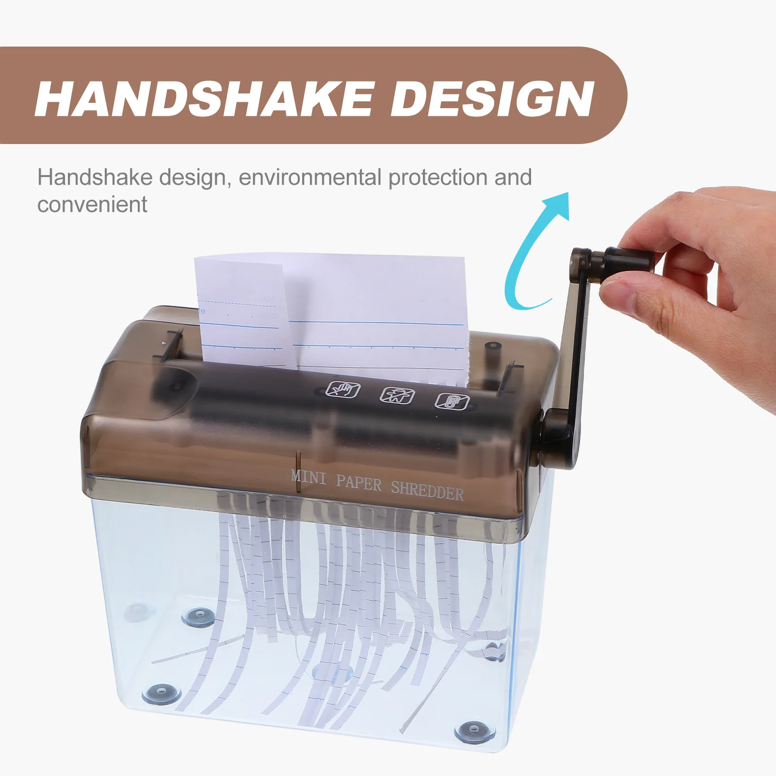 Paper Shredder for Home A4 Manual Hand Crusher Handheld Abs Document Cutting Machine Desktop Office Strip