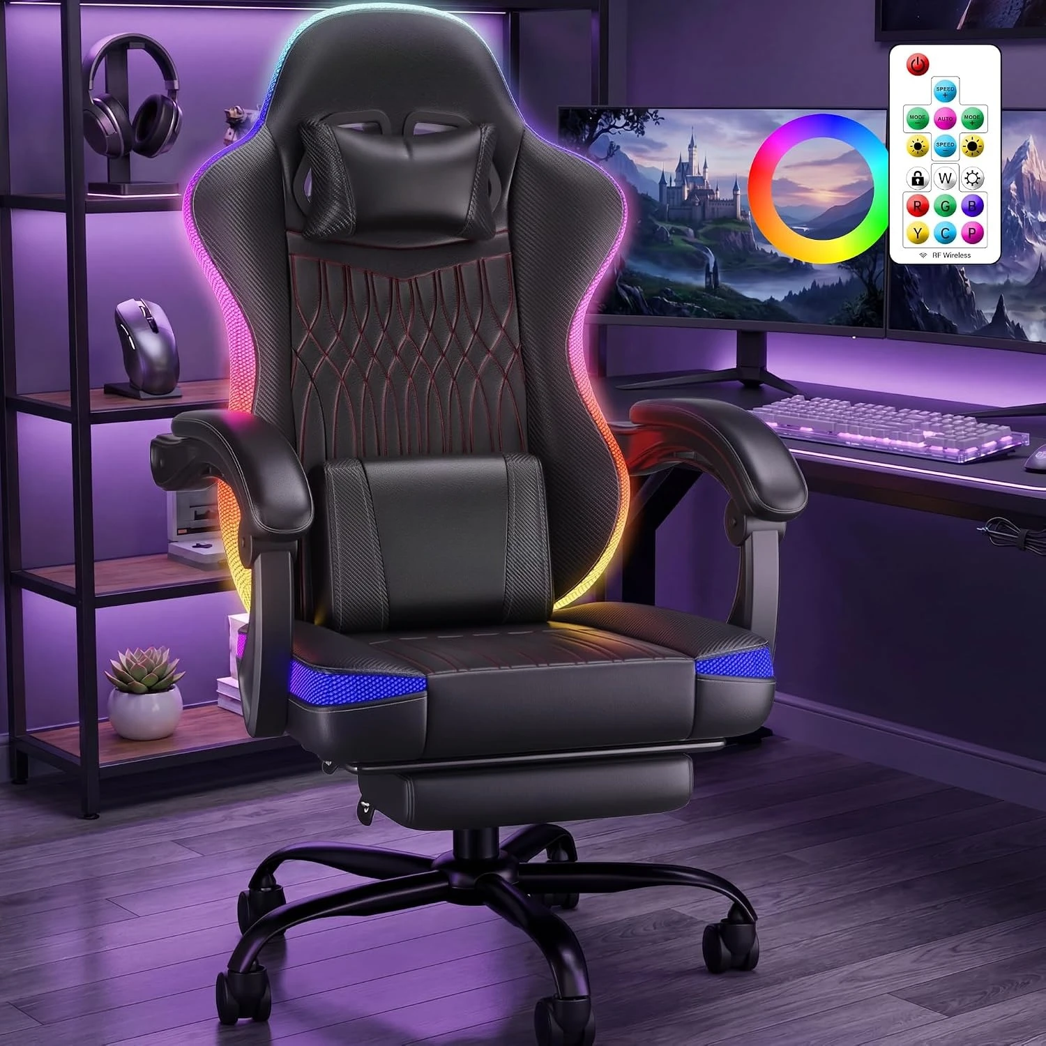 Gaming Chair Ergonomic, RGB LE - مراجعة Rgb Gaming Chair وسعره