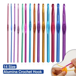 14 Sizes Crochet Hooks Set Multicolor Aluminum Crochet Hooks Needles Yarn Knitting Sewing Hooks 2mm/0.07inch to 10mm/0.39inch