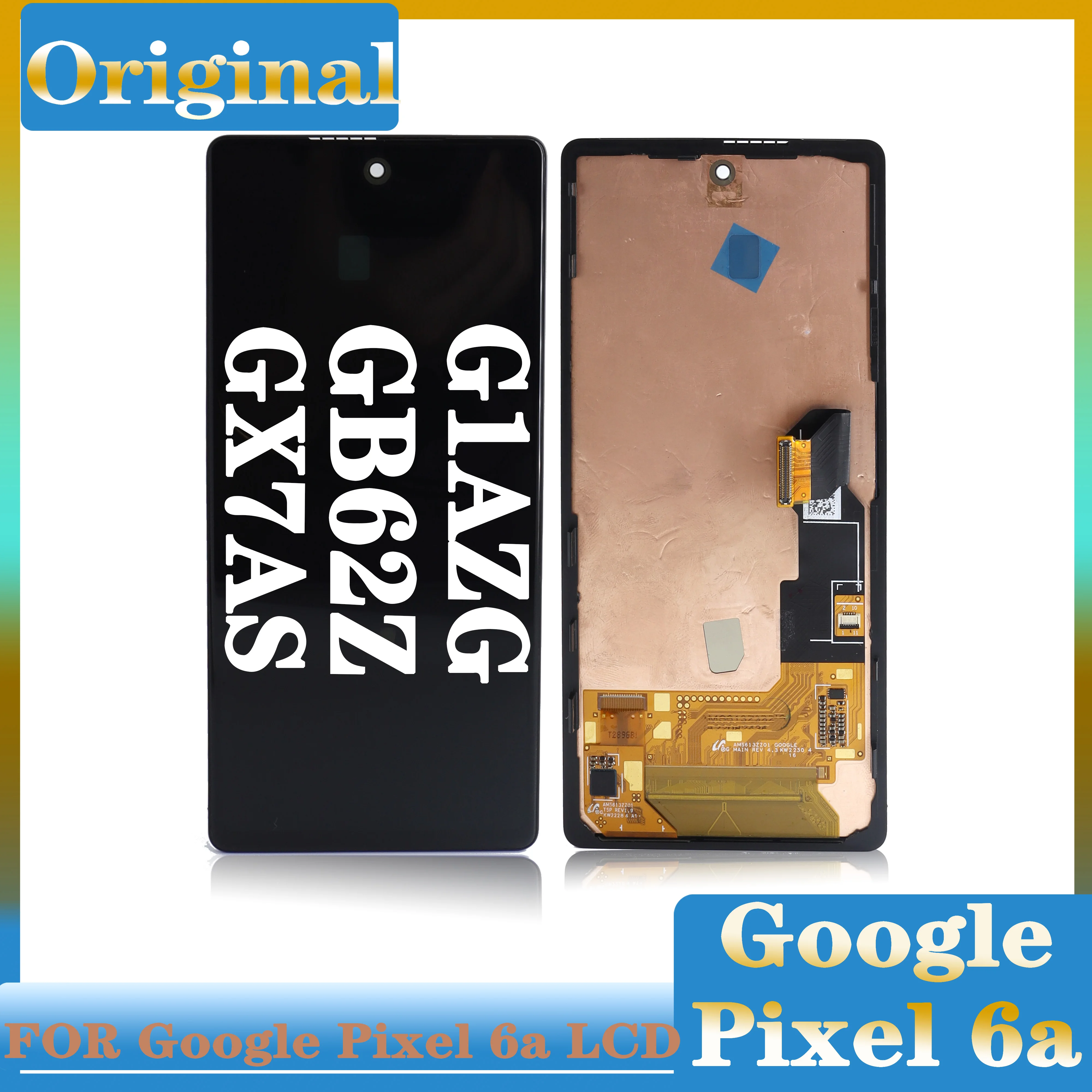 Original LCD Display Touch Digitizer Assembly Screen for Google Pixel 6A LCD GX7AS, GB62Z, G1AZG, 6A, 6A