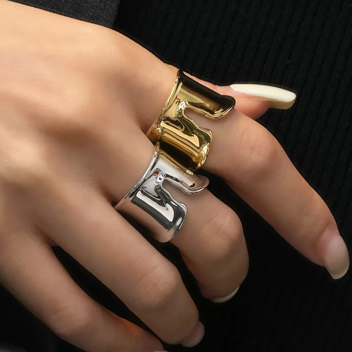 

S925 Sterling Silver Open Smooth Ring Women's Jewelry Fashion Luxury Electroplating 18k Rose Gold Holiday Gift Party Accessories