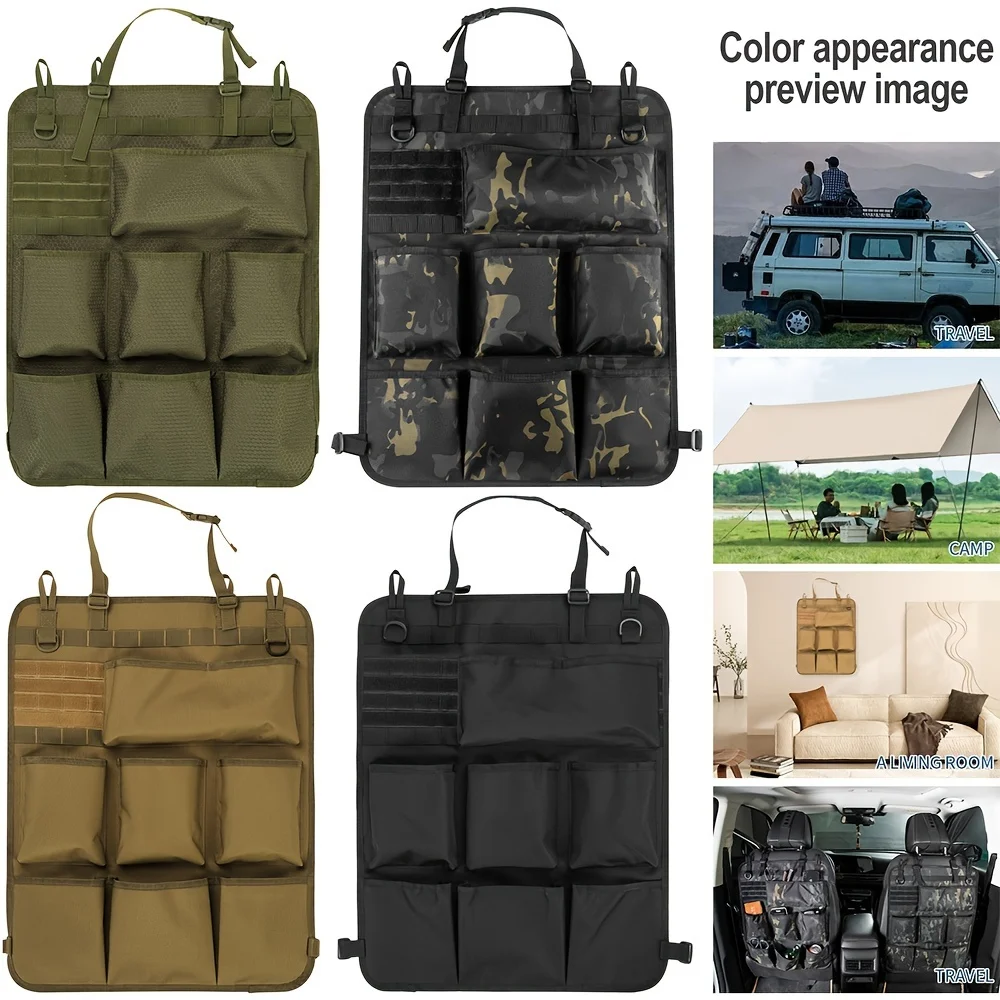 Seat Back Storage Bag Car Seat Storage Organizer Tactical Camo Hanging Bags Car Stowing Tidying Pocket Interior Accessories