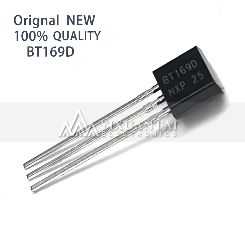 50pcs/Lot  BT169D  BT169 【TO-92 Triacs Thyristor SCR 400V 9A 3-Pin SPT 】New and Original In Stock