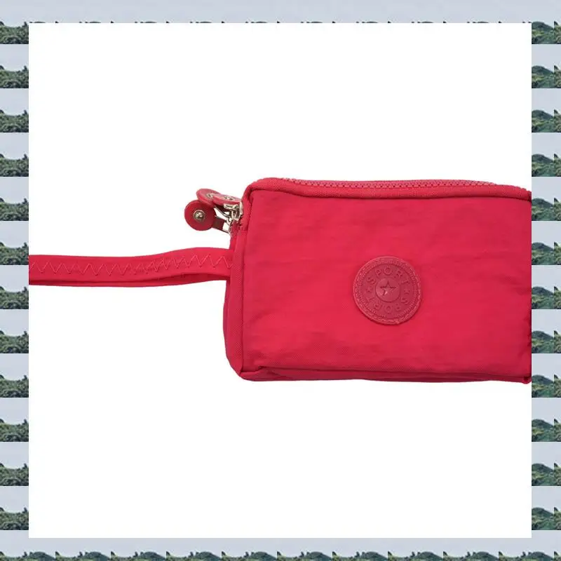 

ABQR 2X женский маленький кошелек стиральная машина морщинистая ткань кошелек для телефона три молнии портативная косметичка розово-красный