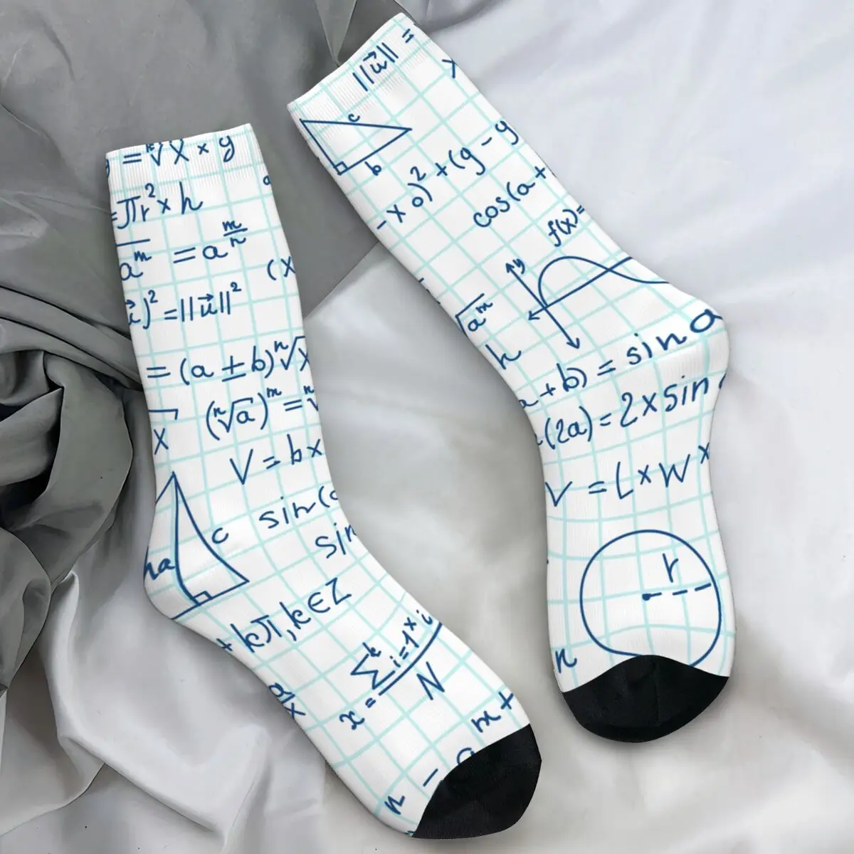 Math Homework Stockings Fashion Printed Gothic Socks Winter Non Slip Socks Men Skateboard Quality Socks