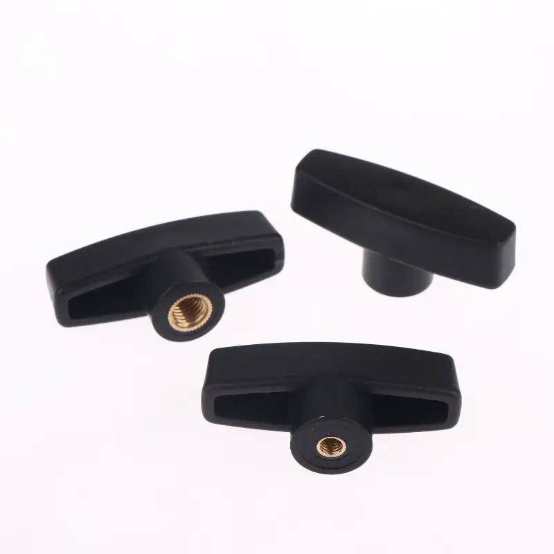 2Pcs M6 M8 M10 Head Diameter 65#T Type Hand Tighten Nuts Wing Plastic Head Hand Knob Blind Hol Nut