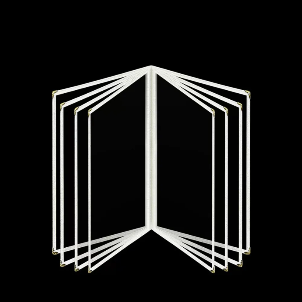 

Foldable PVC Transparent Menu Cover A4 Metal Corners Menus Price Display Book Protective Various Types Loose Leaf Binder Hotel