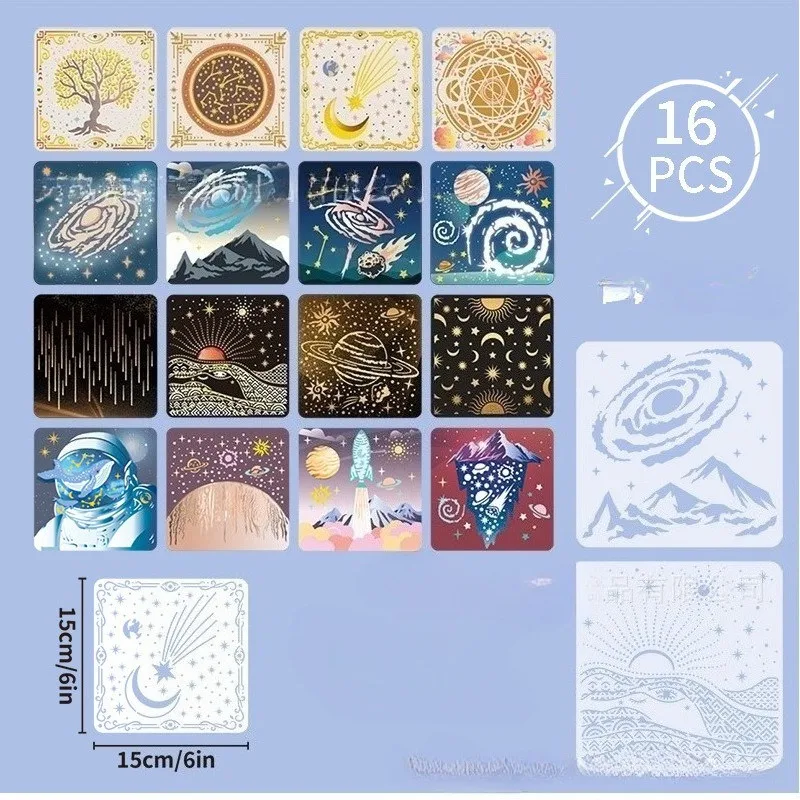 Moon Star Meteor Galaxy Layering Stencils Wall Painting Scrapbook Coloring Embossing Album Decorative Graffiti Painting Template