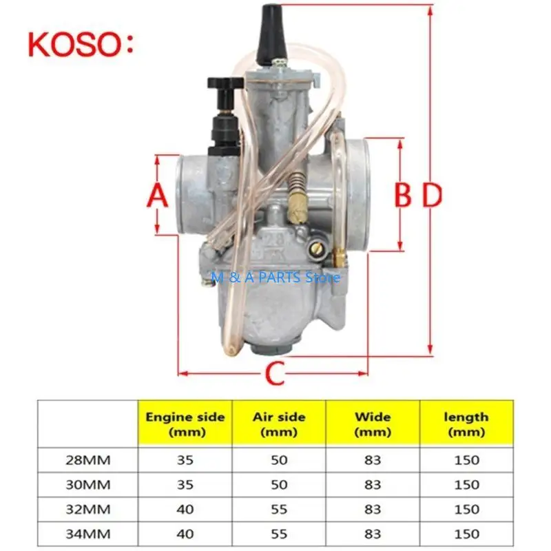 U1JF Motorcycle PWK 21 24 26 28 30 32 34 Motorcycle Carburetor Carb For 2T 4T Engine